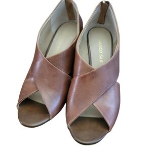 Franco Sarto Style Heeled Sandals Shoe Size 8 1/2 Tan